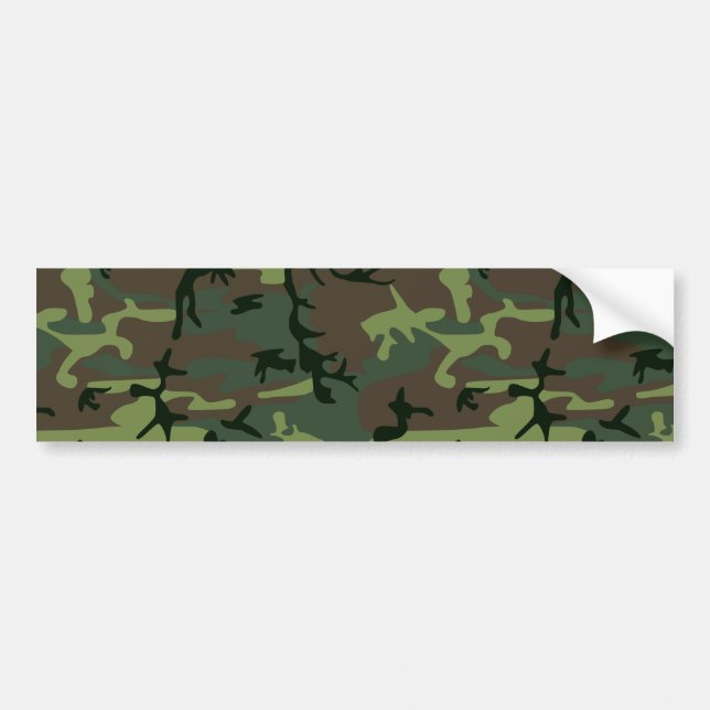 Camouflage Camo Green Brown Pattern Bumper Sticker (Front)