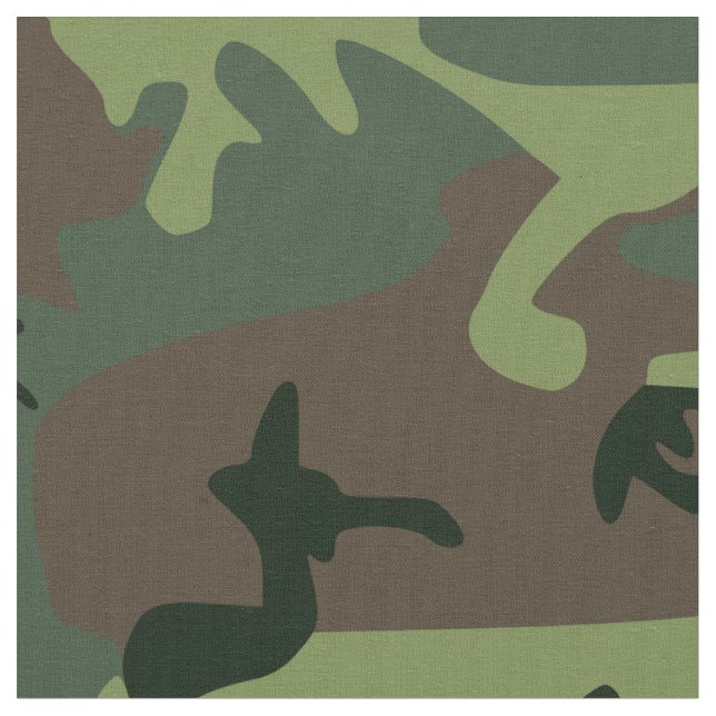 Camouflage Camo Green Brown Pattern Fabric (Close Up)