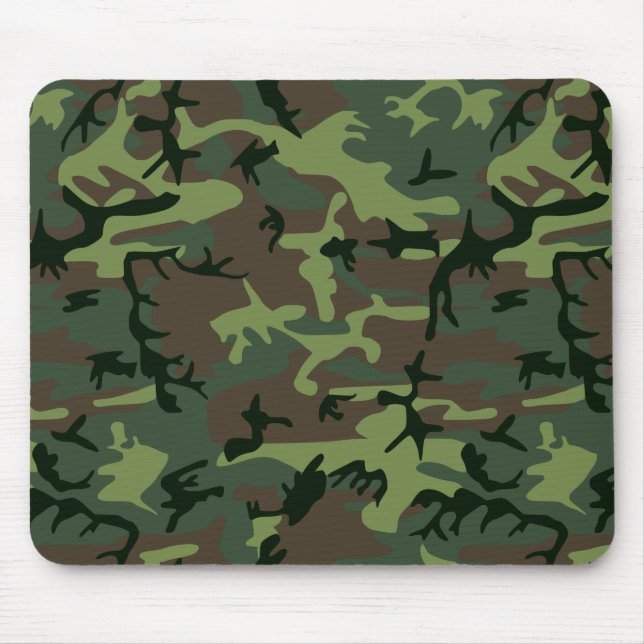 Camouflage Camo Green Brown Pattern Mouse Pad (Front)