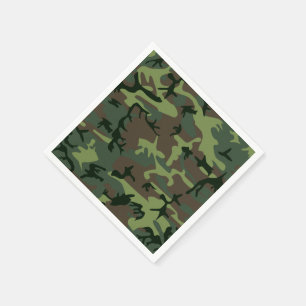 Camouflage Camo Green Brown Pattern Napkin