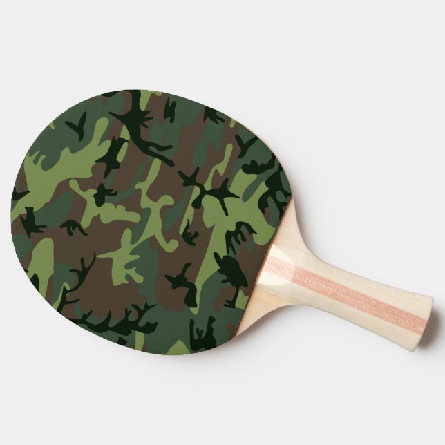 Camouflage Camo Green Brown Pattern Ping Pong Paddle (Back Side)