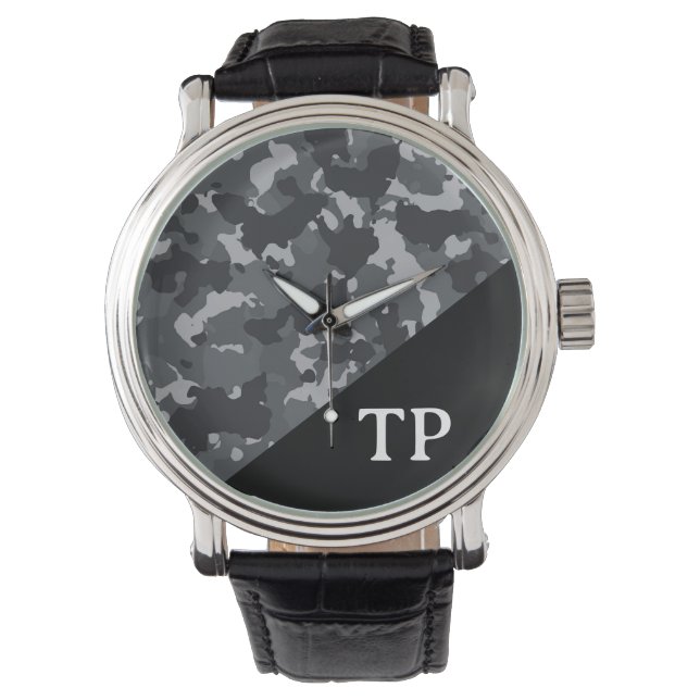 Camouflage Camo  Monogram Personalised  Watch (Front)