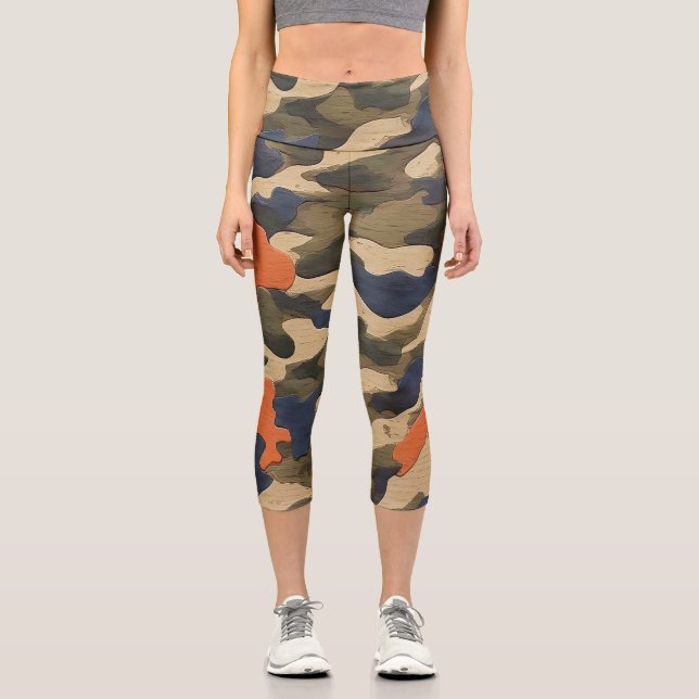 CAMOUFLAGE CAPRI LEGGINGS (Front)