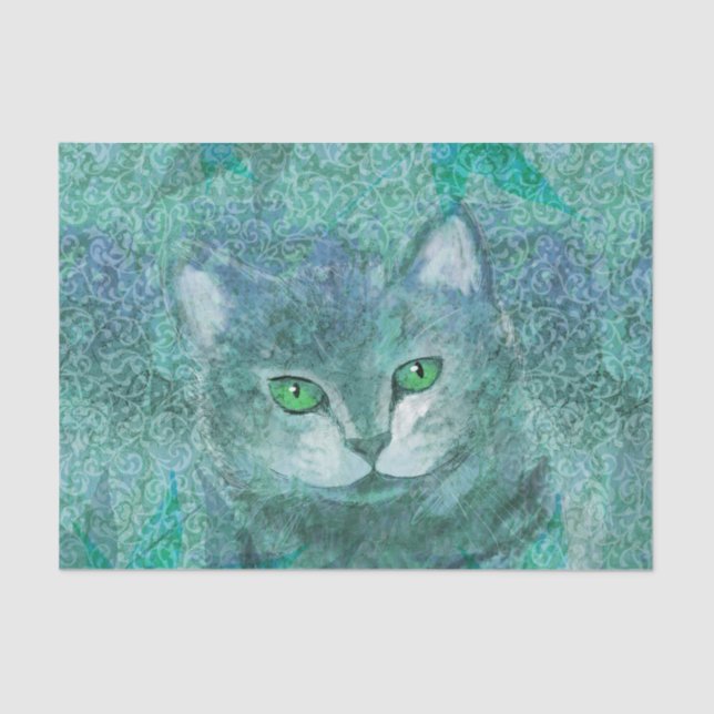 Camouflage Cat Nature Garden Tissue Paper (Front)