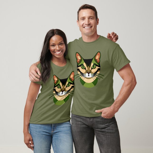 Camouflage Cat Portrait    T-Shirt (Unisex)