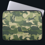 Camouflage Cats Pattern Army Green Kitty Cats Camo Laptop Sleeve<br><div class="desc">Army green camouflage pattern with cute,  funny and cool cats and kittens. This green camo cats laptop case is purrfect for kitty lovers.</div>