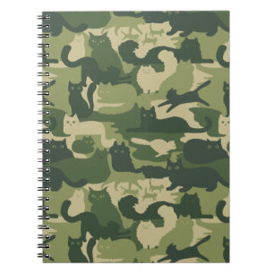 Camouflage Cats Pattern Army Green Kitty Cats Camo Notebook