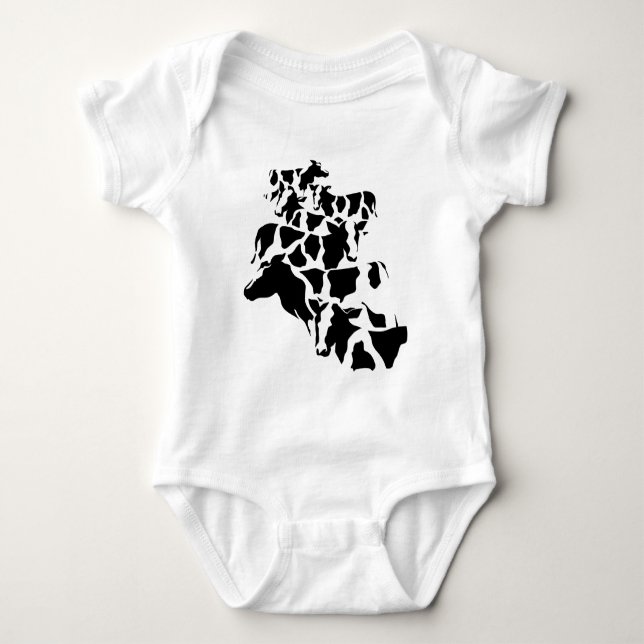 Camouflage cattle baby bodysuit (Front)