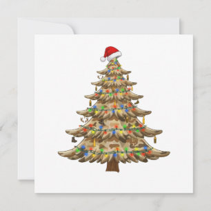 Camouflage Christmas Tree Veteran Military Funny Invitation