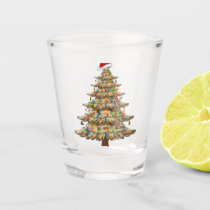 Camouflage Christmas Tree Veteran Military Funny Shot Glass