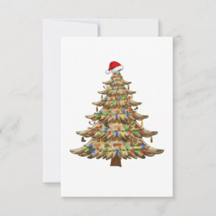 Camouflage Christmas Tree Veteran Military Funny Thank You Card