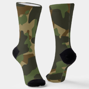 Camouflage Combat Hunting Green Brown Beige Khaki  Socks