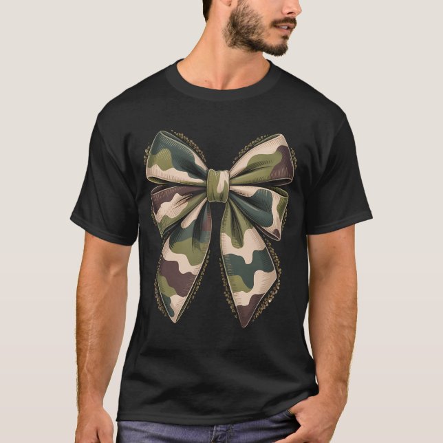 Camouflage Coquette Bow Hunting T-Shirt (Front)