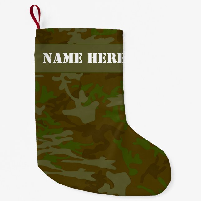 Camouflage Custom Christmas Camo Small Christmas Stocking (Front)