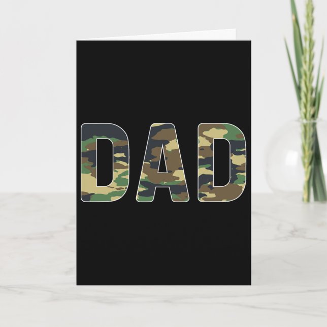 Camouflage Dad Fathers Day  Card (Front)
