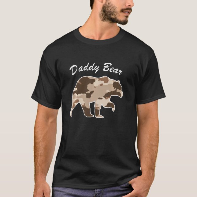 Camouflage Daddy Bear Family Camo Hunting  Papa Be T-Shirt (Front)