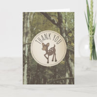 Camouflage Deer Baby Shower Thank You