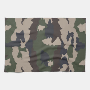Camouflage design tea towel