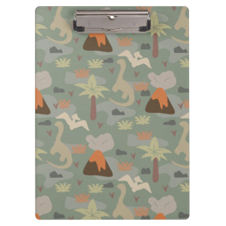 Camouflage Dinosaur and Volcanoes Clipboard