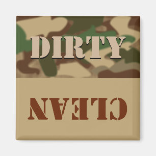 Camouflage Dirty Clean Dishwasher Magnet for Him