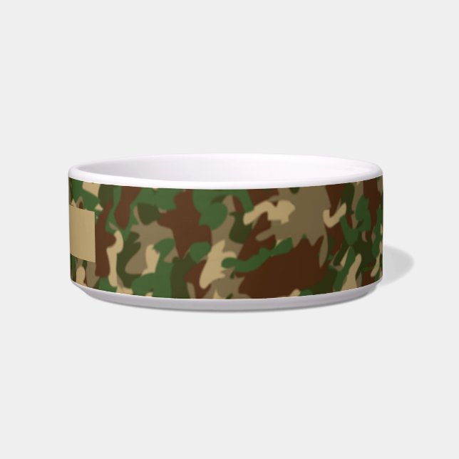 Camouflage Dog Bowl Personalised Add Your Name (Right)