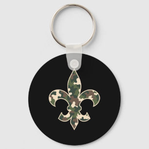 Camouflage Fleur De Lys Camo Mardi Gras Festive Ne Key Ring
