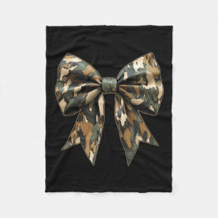 Camouflage Girls Camo Bow Camo Coquette Bow Huntin Fleece Blanket