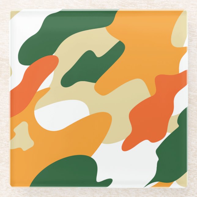camouflage glass coaster (Front)