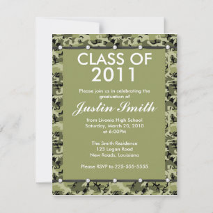 Camouflage Graduation Invitation