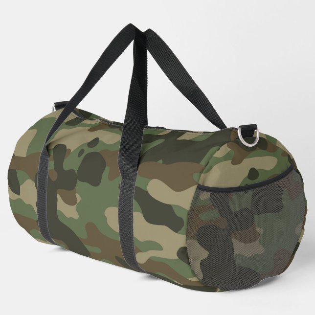 Camouflage Green Camo Army Pattern   Duffle Bag (Right Corner)
