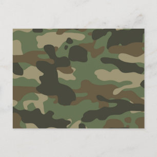 Camouflage Green Camo Pattern Holiday Postcard