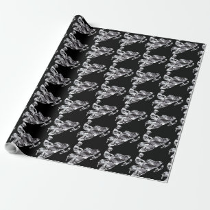 Camouflage Grey Snowmobile Wrapping Paper