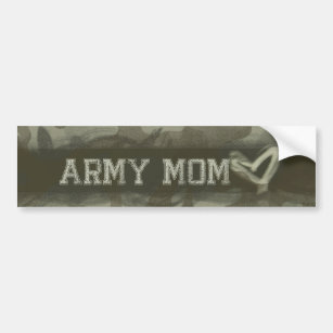 Camouflage Grunge Army Mum Love Bumper Sticker
