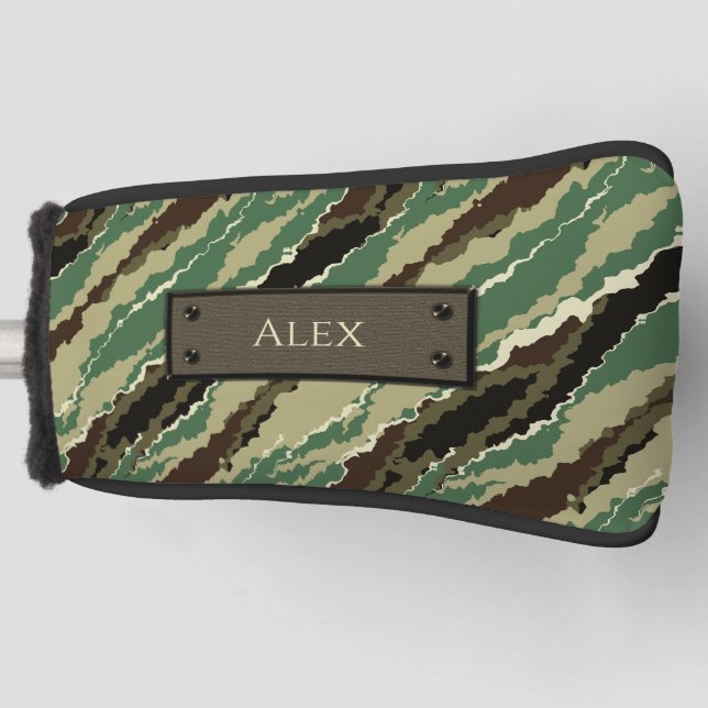 Camouflage Hakki spotted striped pattern Golf Head Cover (Front)