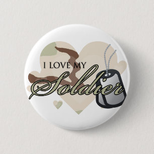 Camouflage Heart 6 Cm Round Badge