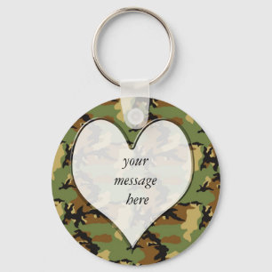 Camouflage Heart Key Ring