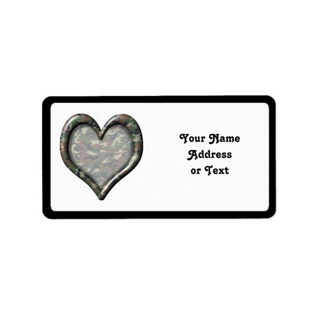 Camouflage Heart Label (Front)