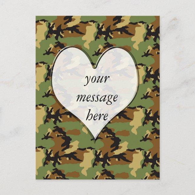 Camouflage Heart Postcard (Front)