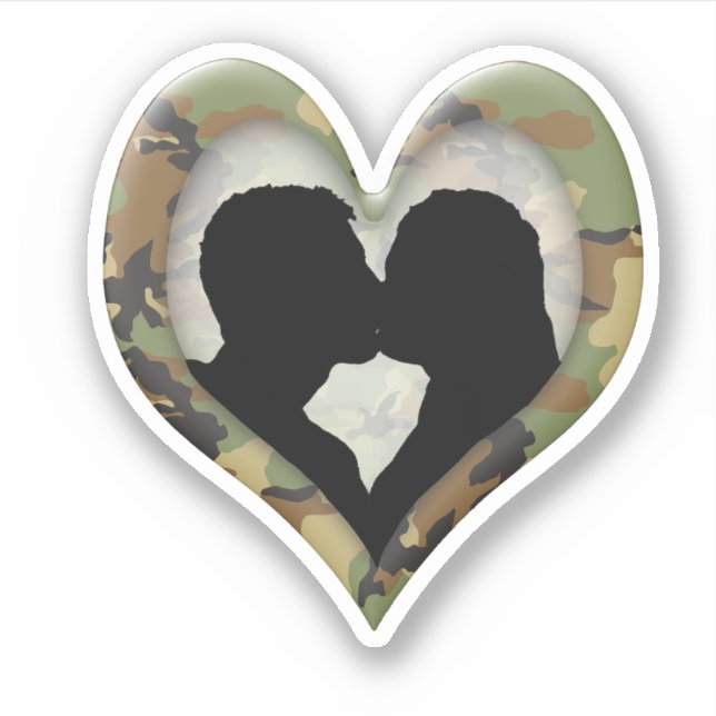 Camouflage Heart with Kissing Couple (Front)