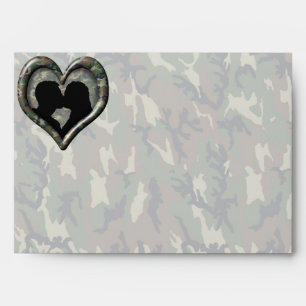 Camouflage Heart with Kissing Couple Envelope