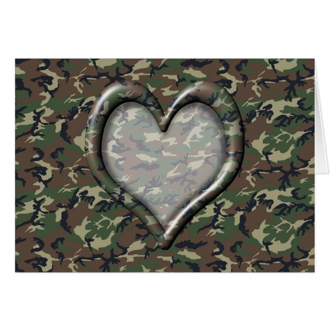 Camouflage Heart - Woodland (Front Horizontal)