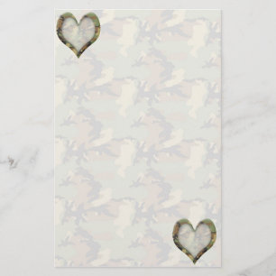 Camouflage Hearts - Missing You Stationery