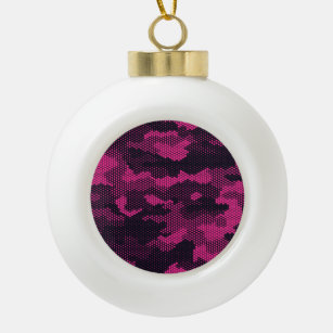 Camouflage hexagonal, military texture background ceramic ball christmas ornament