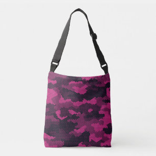 Camouflage hexagonal, military texture background crossbody bag