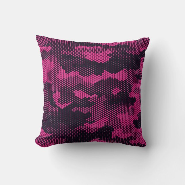 Camouflage hexagonal, military texture background cushion (Front)