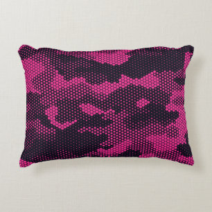 Camouflage hexagonal, military texture background decorative cushion