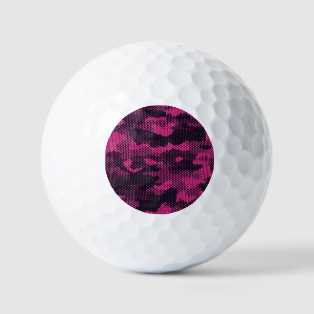 Camouflage hexagonal, military texture background golf balls (Front)