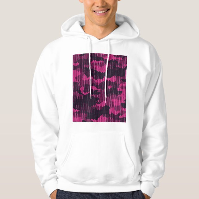 Camouflage hexagonal, military texture background hoodie (Front)