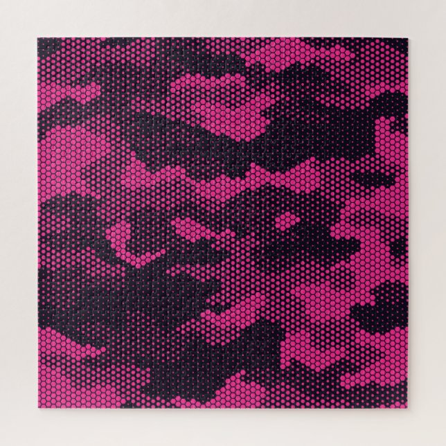 Camouflage hexagonal, military texture background jigsaw puzzle (Vertical)