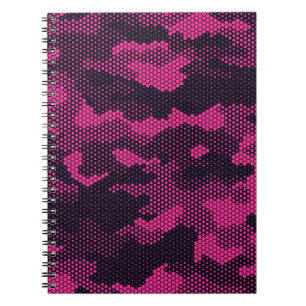 Camouflage hexagonal, military texture background notebook
